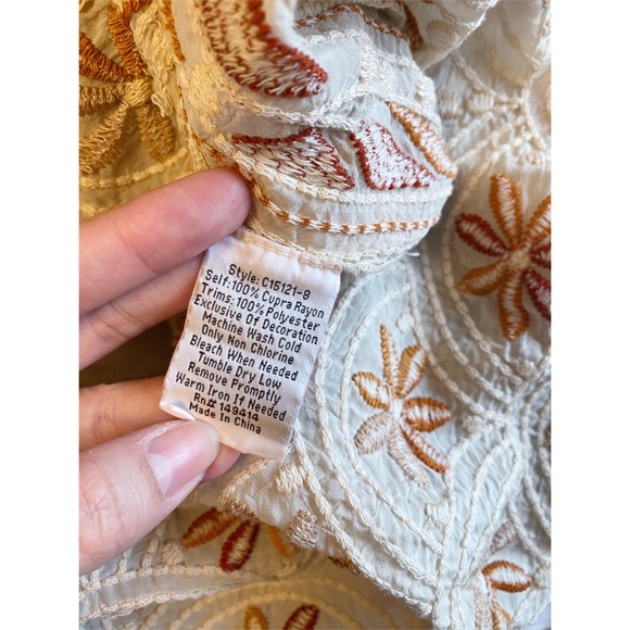 Johnny Was ‘Aubrey’ Boho Embroidered Short Sleeve Blouse - Picture 13 of 13